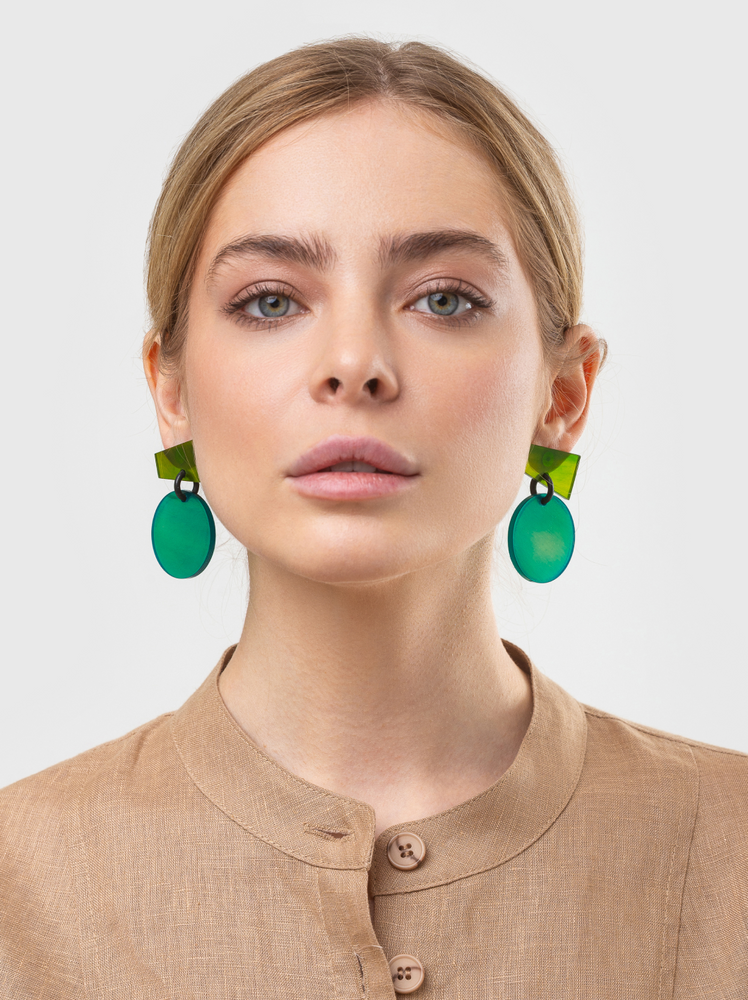 Colored Horn Earrings