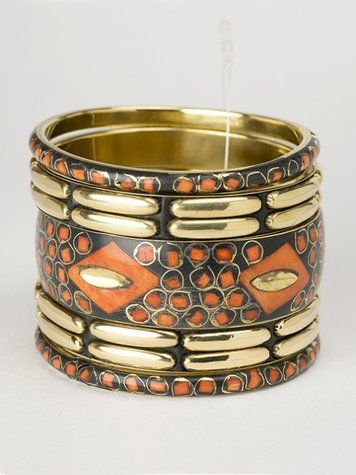 Brass & Bone Bracelet Set