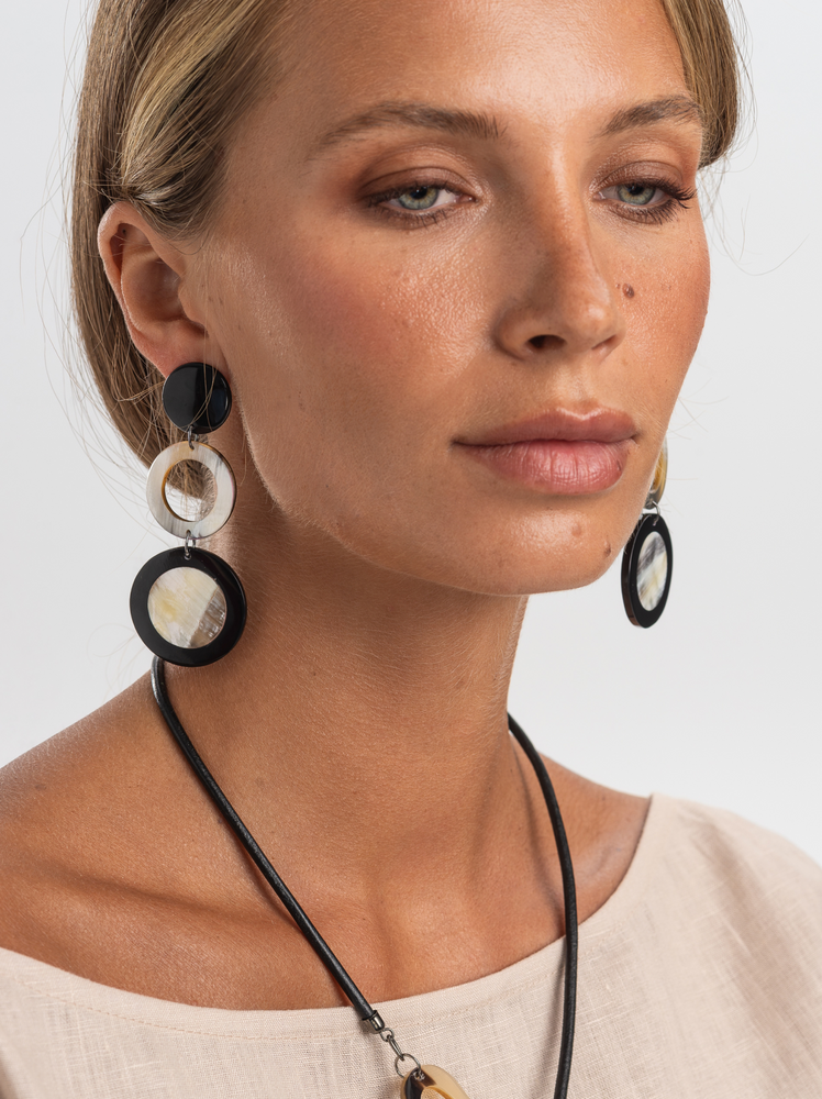 Buffalo Horn Earrings &laquo;Trio&raquo;