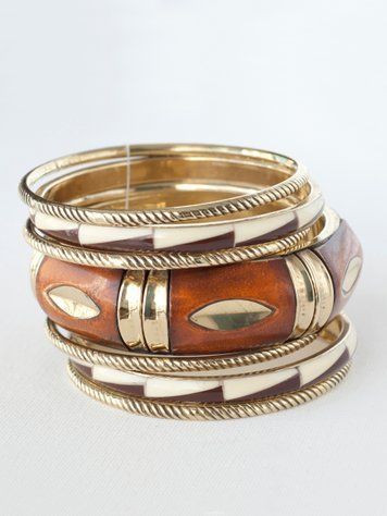 Brass & Bone Bracelet Set