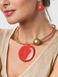 Resin Necklace &laquo;Coral Gold&raquo;