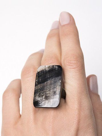 Buffalo Horn Ring &ndash; 3.5x2.5 cm
