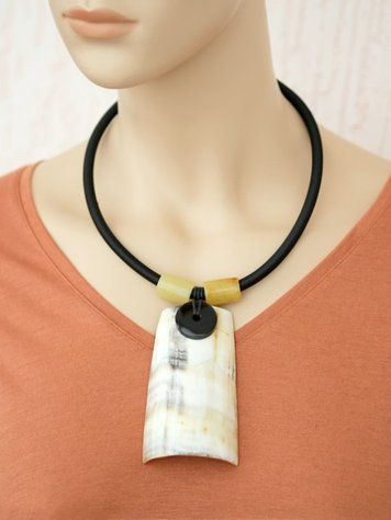 Buffalo Horn Pendant Necklace