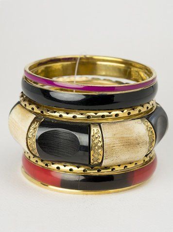 Brass & Bone Bracelet Set