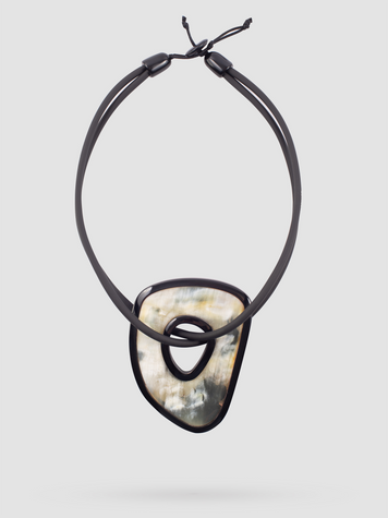 Irregular Horn Pendant Necklace  "The Trace of Dali"