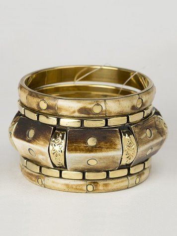 Brass & Bone Bracelet Set