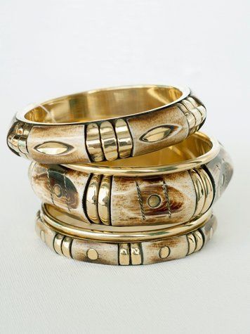 Brass & Bone Bracelet Set