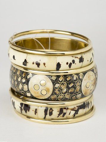 Brass & Bone Bracelet Set
