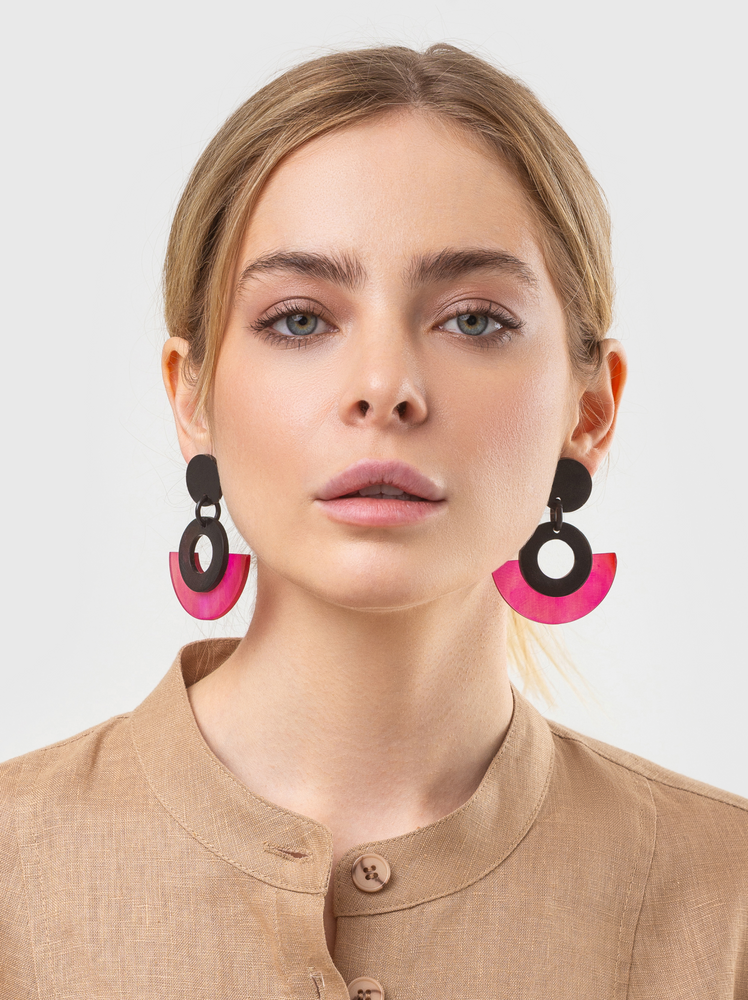Colored Horn Earrings