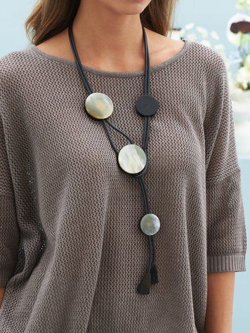 Buffalo Horn Rubber Cord Necklace "Loop"