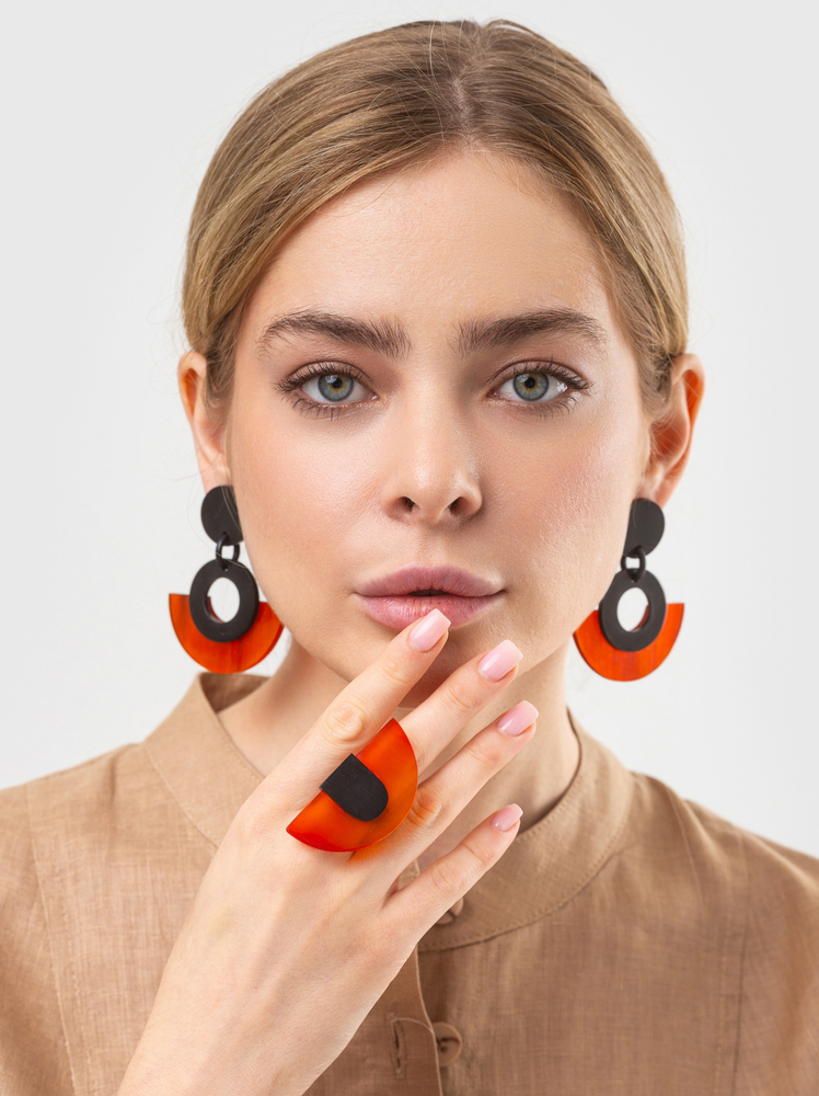 Colored Horn Earrings