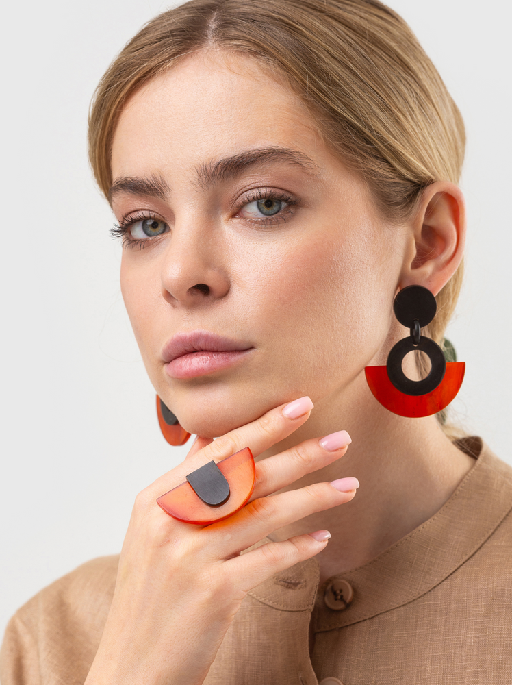 Colored Horn Earrings