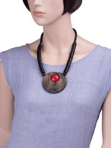 Raw Horn Red Resin Necklace