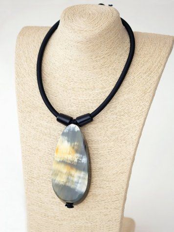 Hollow Horn Pendant Necklace