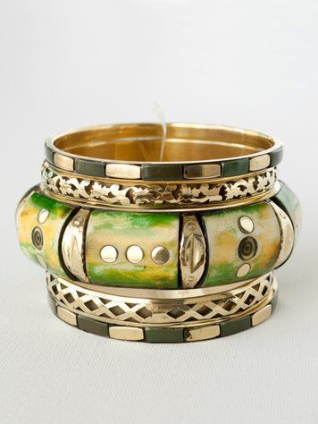 Brass & Bone Bracelet Set